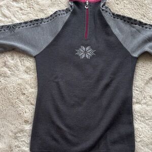 Dale of Norway Gray and Pink Turtleneck Sweater